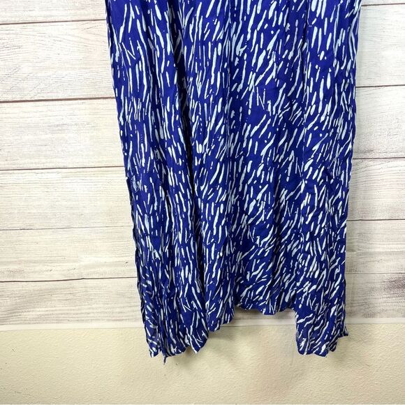 World Market Blue White Embroidered Boho Maxi Long Dress Free Size NWT - Picture 7 of 15